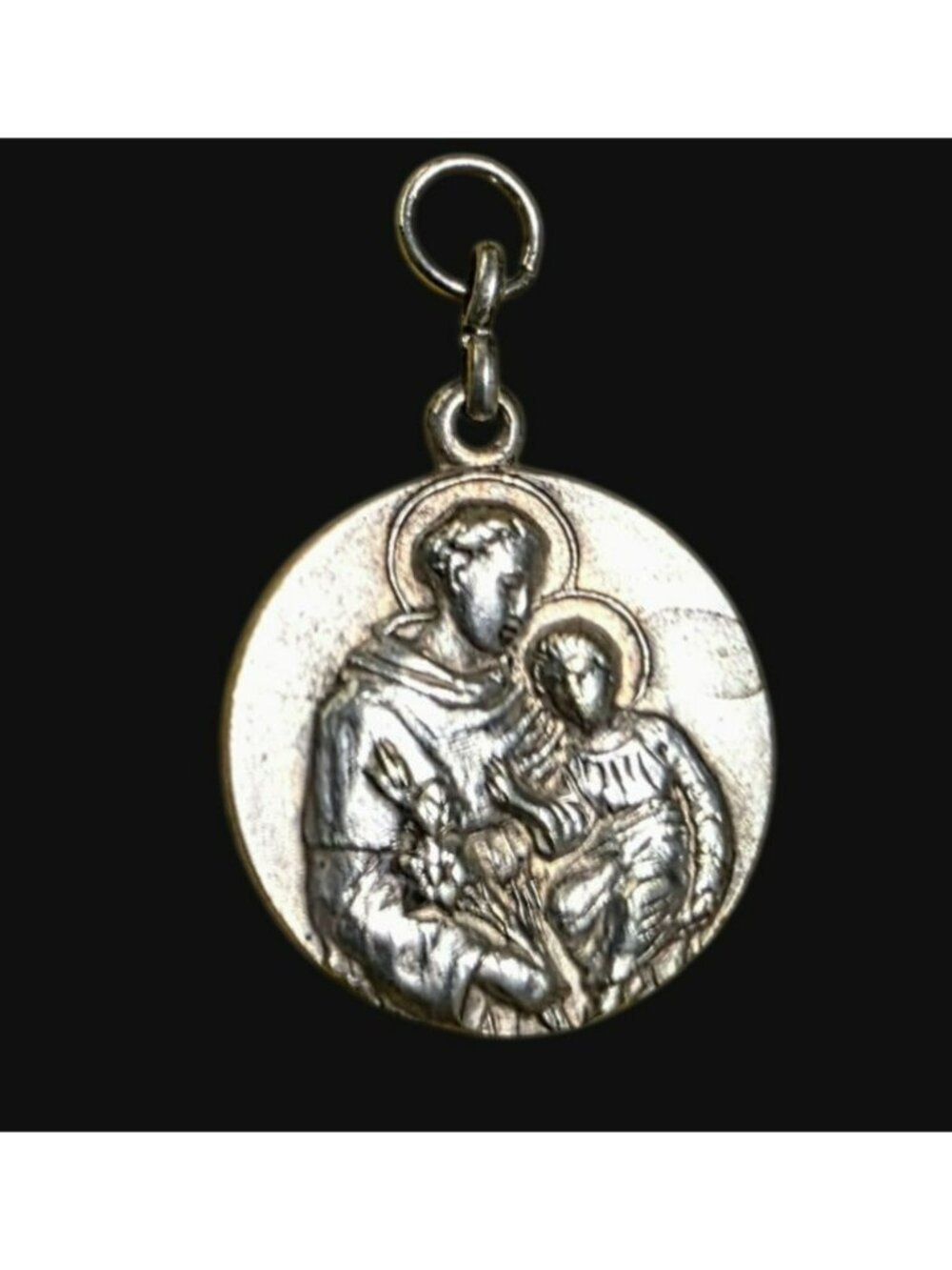 Vintage St Anthony Relic Medal Pendant Holy Tongue Cloth Catholic Padua Italy
